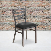 Flash Furniture XU-DG694BLAD-CLR-BLKV-GG Clear Metal Restaurant Chair in Black Clear